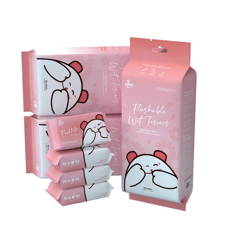 Mini papel higiénico húmedo desechable - 7 hojas (150×180 mm)