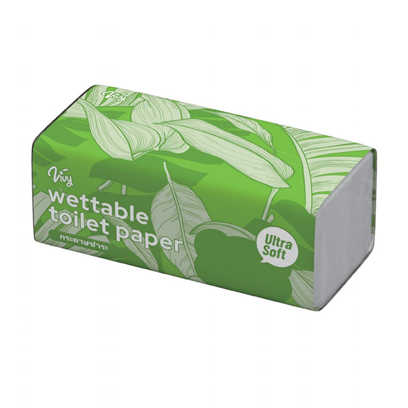 Papel higiénico humectable desechable de 5 capas - 100 hojas (200×185 mm)