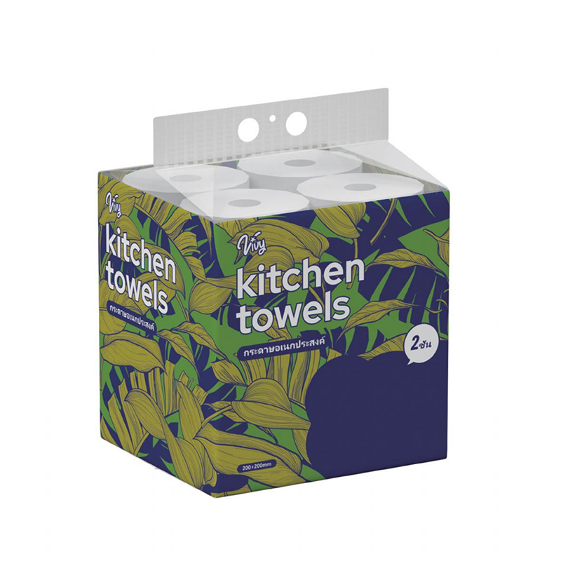 Papeles de cocina en rollo de pulpa virgen: 120 hojas por rollo (225 × 115 mm)