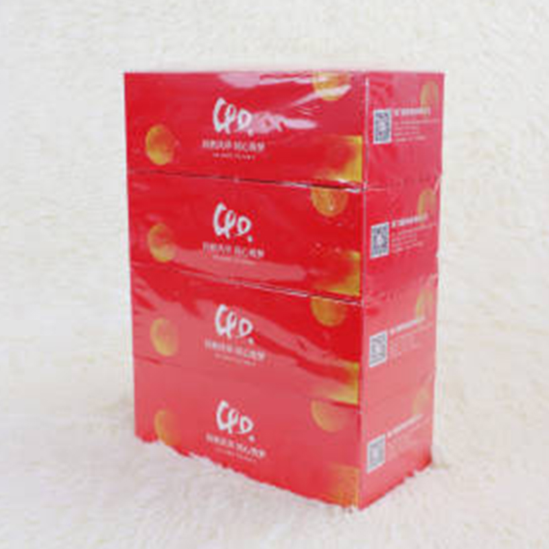 Caja de papel elegante roja desechable, pañuelos faciales suaves extraíbles